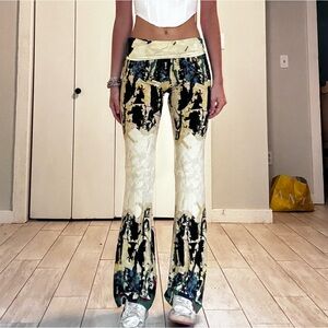 Norma Kamali fold over flare pattern pants